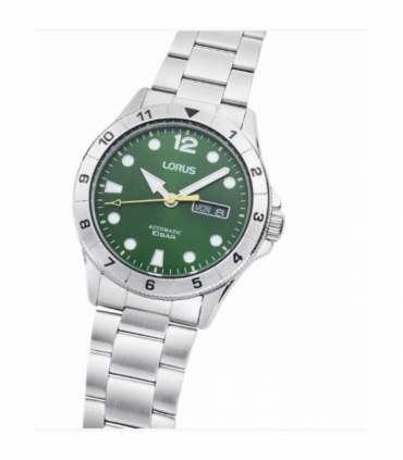 Lorus Mens Automatic Day Date Green Dial Stainless Steel Bracelet Watch RL463BX9