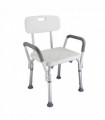 Medical Bathroom Safety Shower Tub Aluminium Alloy Bath Chair Bench with Back & Handle White