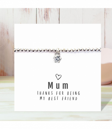 Mum Thanks For Being My Best Friend - Bracelet & Message Card