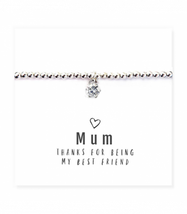 Mum Thanks For Being My Best Friend - Bracelet & Message Card