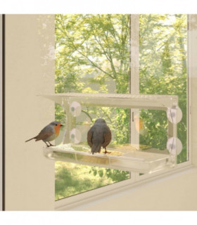 Window Bird Feeders 2 pcs Acrylic 30x12x15 cm