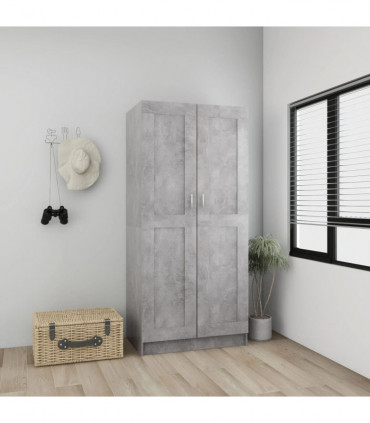 Wardrobe Concrete Grey 82.5x51.5x180 cm Engineered Wood
