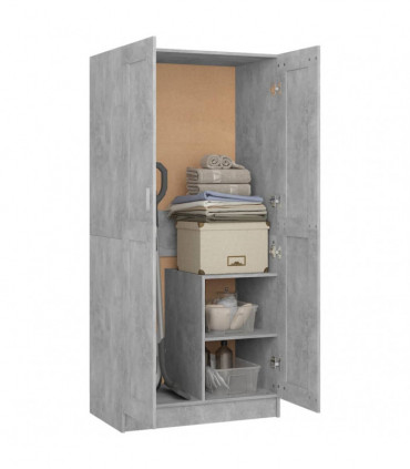 Wardrobe Concrete Grey 82.5x51.5x180 cm Engineered Wood