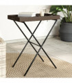 vidaXL Folding Tray Table Brown 65x40x75 cm Poly Rattan