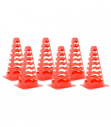 vidaXL Football Cones 6 pcs Stackable Orange 13x13x22.5 cm