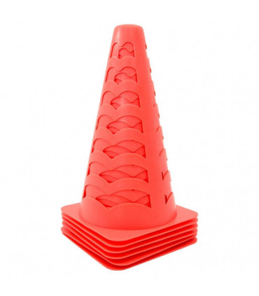 vidaXL Football Cones 6 pcs Stackable Orange 13x13x22.5 cm