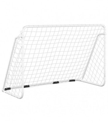 vidaXL Football Goal with Net White 180x90x120 cm Steel