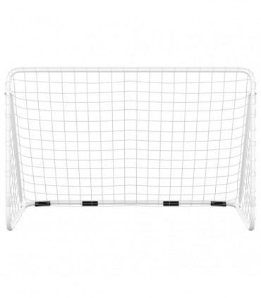 vidaXL Football Goal with Net White 180x90x120 cm Steel