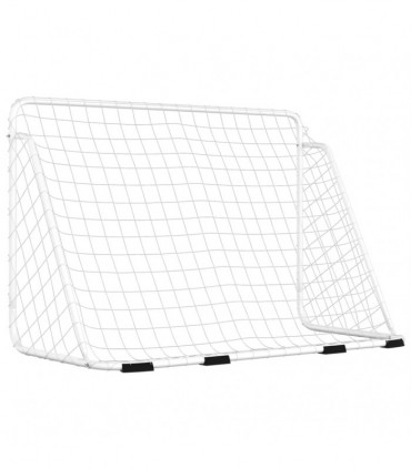 vidaXL Football Goal with Net White 180x90x120 cm Steel