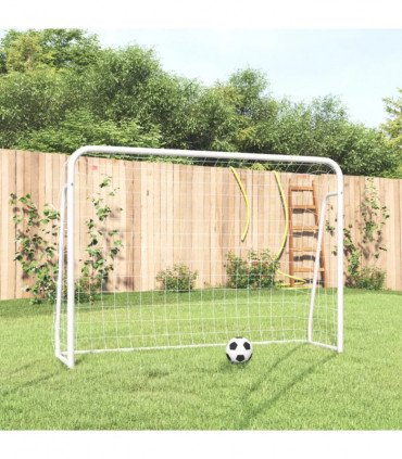 vidaXL Football Goal with Net White 214x75x152 cm Steel&Polyester