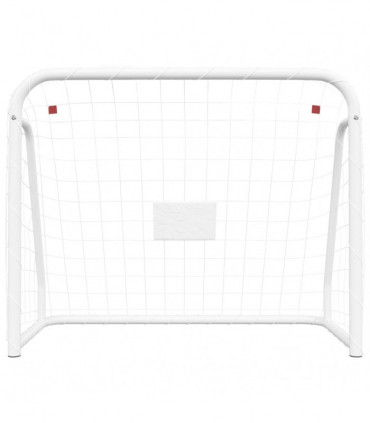 vidaXL Football Goal with Net White 214x75x152 cm Steel&Polyester