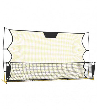 vidaXL Football Rebounder Net Black and Yellow 183x85x120 cm Polyester