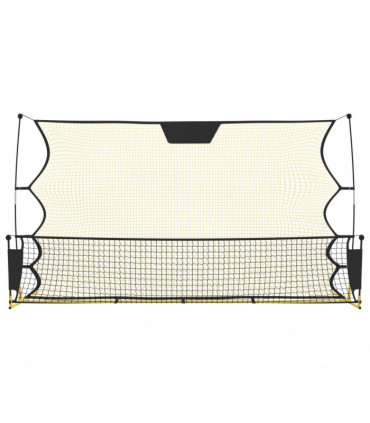 vidaXL Football Rebounder Net Black and Yellow 183x85x120 cm Polyester