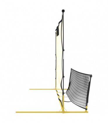 vidaXL Football Rebounder Net Black and Yellow 183x85x120 cm Polyester
