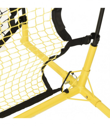 vidaXL Football Rebounder Net Black and Yellow 183x85x120 cm Polyester