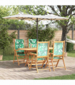 vidaXL Garden Dining Set Folding 5 pcs Leaf pattern Solid acacia wood
