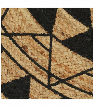 vidaXL Handmade Rug Jute with Black Print 150 cm