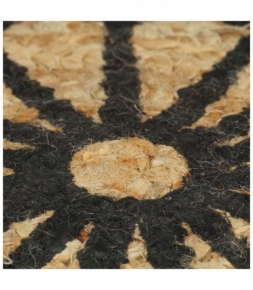 vidaXL Handmade Rug Jute with Black Print 150 cm
