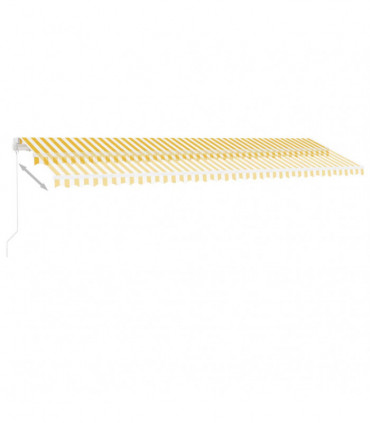 vidaXL Manual Retractable Awning with LED 600x300 cm Yellow and White