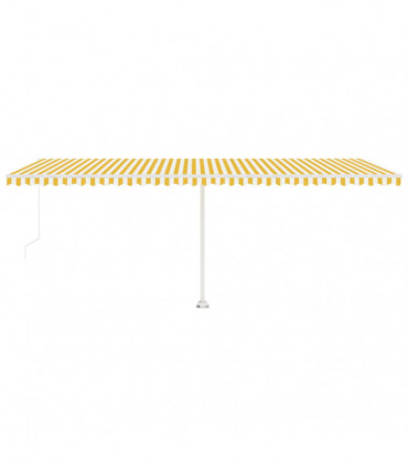 vidaXL Manual Retractable Awning with LED 600x300 cm Yellow and White