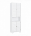 183x60cm Tall Freestanding Bathroom Cabinet Retro Shutters 3 Compartments White