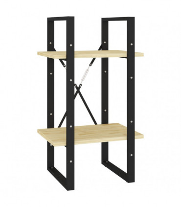 2-Tier Book Cabinet 40x30x70 cm Solid Pine Wood