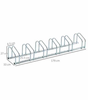 6 Bike Parking Rack Locking Storage Stand Holder Floor Wall Mount  HOMCOM