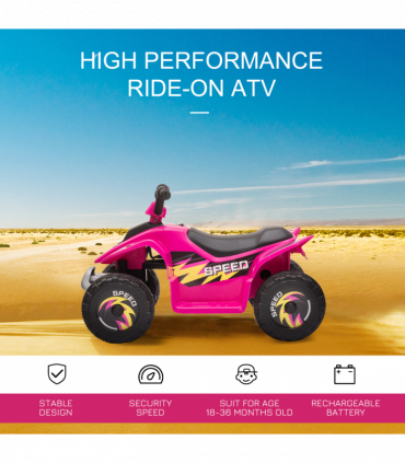 6V Kids Electric Ride on Car with Big Wheels 18-36 Months Toddlers Pink