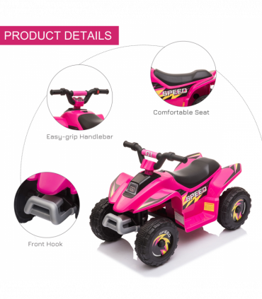 6V Kids Electric Ride on Car with Big Wheels 18-36 Months Toddlers Pink