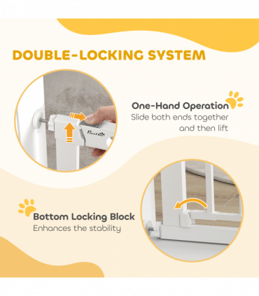 75-103 cm Pet Safety Gate Pressure Fit Stair w/ Small Door Double Locking