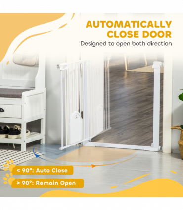 75-103 cm Pet Safety Gate Pressure Fit Stair w/ Small Door Double Locking