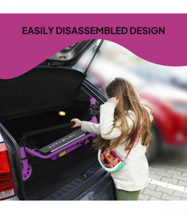 AIYAPLAY Electric Scooter for 6-14 w/Dual Brakes & Colourful Light, Purple