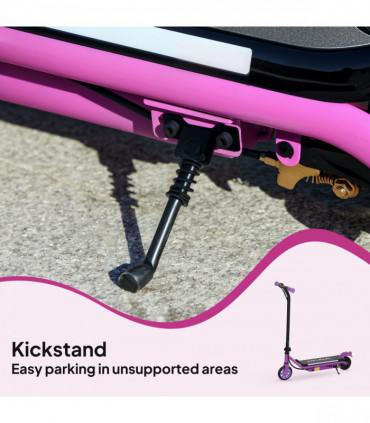 AIYAPLAY Electric Scooter for 6-14 w/Dual Brakes & Colourful Light, Purple