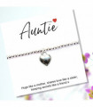 Auntie Message Card with Heart Charm Bracelet
