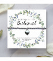 Bridesmaids Heart Bracelet & Eucalyptus Thank You Card