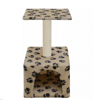 Cat Tree with Sisal Scratching Post 55 cm Beige Paw Print