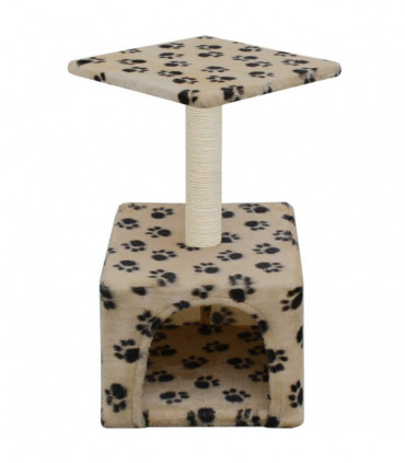 Cat Tree with Sisal Scratching Post 55 cm Beige Paw Print