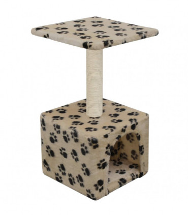 Cat Tree with Sisal Scratching Post 55 cm Beige Paw Print