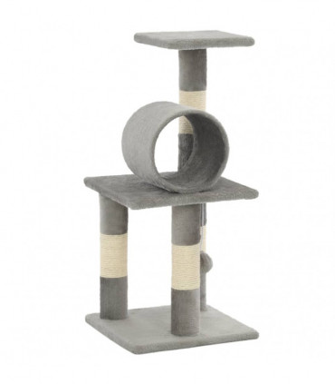 Cat Tree with Sisal Scratching Posts 65 cm Grey