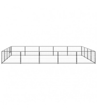 vidaXL Dog Kennel Black 20 m² Steel