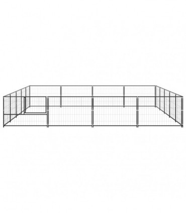 vidaXL Dog Kennel Black 20 m² Steel