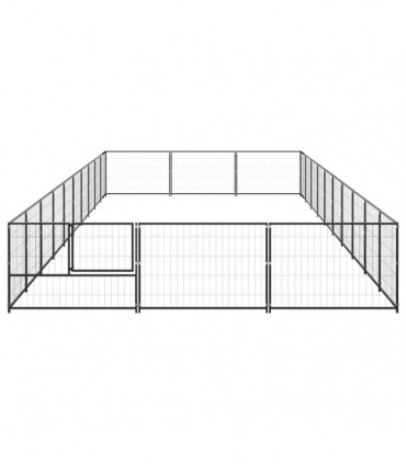 vidaXL Dog Kennel Black 30 m² Steel