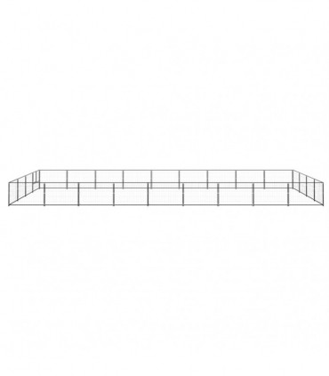 vidaXL Dog Kennel Black 36 m² Steel