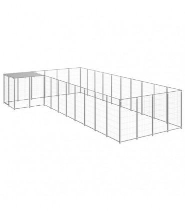 Dog Kennel Silver 13.31 m� Steel