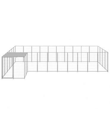 Dog Kennel Silver 13.31 m� Steel