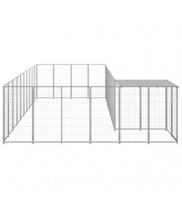 Dog Kennel Silver 13.31 m� Steel