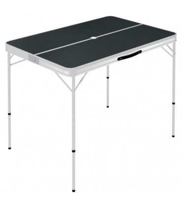 Folding Camping Table with 2 Benches Aluminium Grey