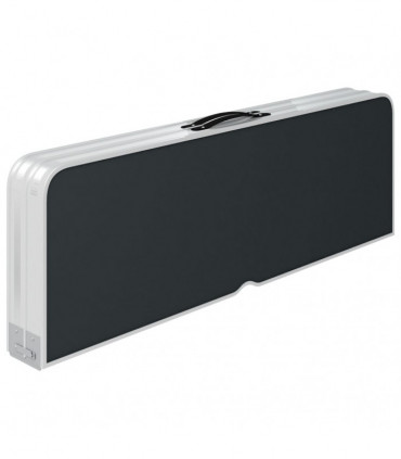 Folding Camping Table with 2 Benches Aluminium Grey