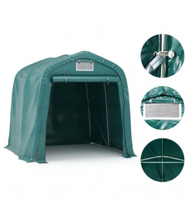 vidaXL Garage Tent PVC 2.4x2.4 m Green