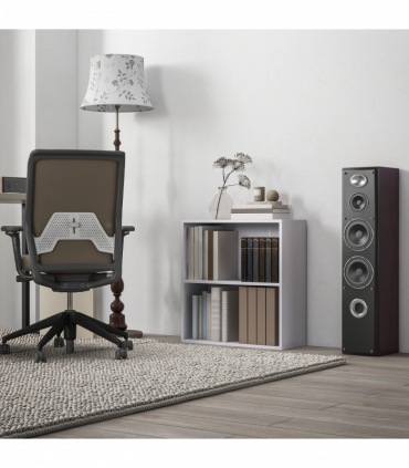 HOMCOM Bookshelf Display Storage Shelf with 2 Compartments for Study White